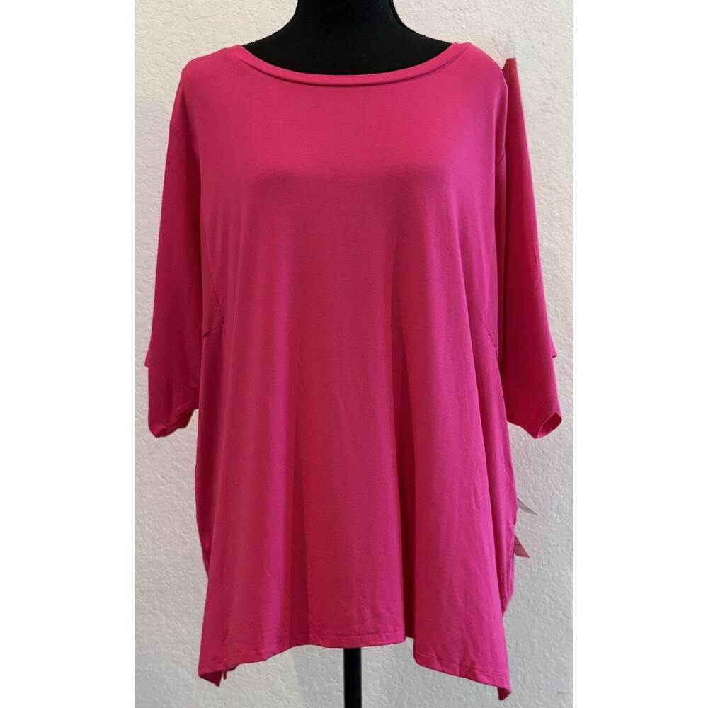 Chico’s Touch of Cool Kimono Sleeve Tee Haute Pink Size 4 (XXL) NWT